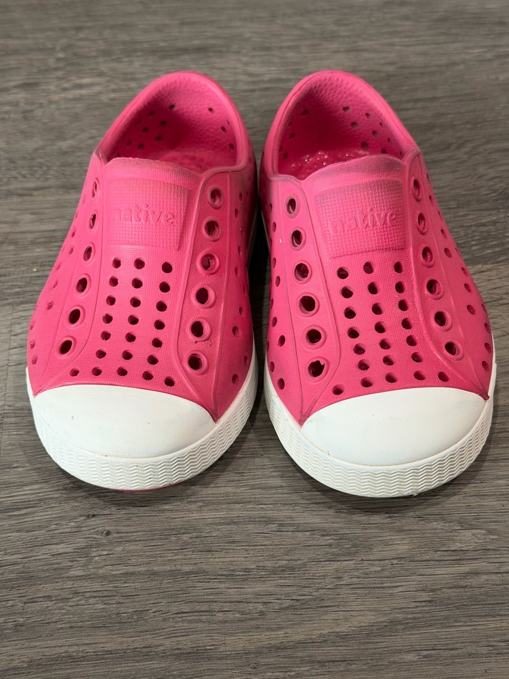 Native Shoes Jefferson Toddler Slip-On Sneaker Malibu Pink Shell White Size C5
